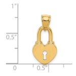 14K Polished Heart Lock Charm - Image 3