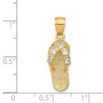 14k 3-D April/White CZ Birthstone Flip Flop Pendant - Image 3