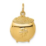 14k Pot of Gold with Clover Charm