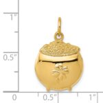 14k Pot of Gold with Clover Charm - Image 3