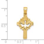 14k Satin Diamond-cut Dove Cross Charm - Image 3