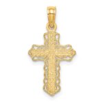 14k Budded Cross with Lacey Trim Charm - Image 4