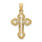 14k Cut-out Budded Cross Charm