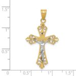 14K Two-tone Crucifix Pendant - Image 3