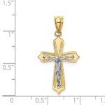 14K Two-tone Crucifix Pendant - Image 4