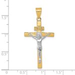 14K Two-tone INRI Crucifix Pendant - Image 3