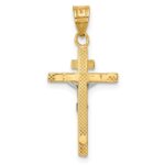 14K Two-tone INRI Crucifix Pendant - Image 3
