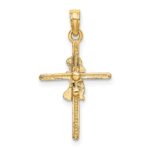 14k Praying Girl Cross Charm - Image 3