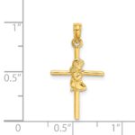 14k Praying Girl Cross Charm - Image 4