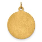 14k Polished and Satin Solid Our Lady of Sorrows Medal Round Charm - Image 4