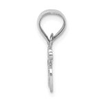 14K White Gold MOM with Heart Pendant - Image 2