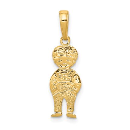 14K Boy with Hands in Pocket Pendant
