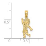 14K Girl Waving with Flower on Blouse Charm - Image 3