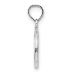 14K White Gold 3-D Polished Peace Symbol Pendant - Image 2