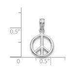 14K White Gold 3-D Polished Peace Symbol Pendant - Image 3