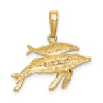14K Mother and Baby Humpback Whale Pendant - Image 4