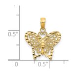 14K Diamond-cut Butterfly Pendant - Image 3
