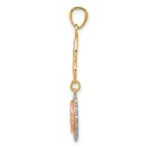 14K Two-Tone with White Rhodium Our Lady of Guadalupe and Cross Pendant - Image 2