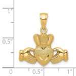 14k Polished/Textured Claddagh Pendant - Image 3