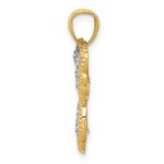 14k with White and Rose Rhodium Diamond-cut Butterfly Pendant - Image 2