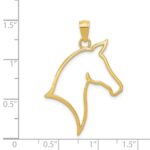 14k Polished Cut Out Horse Head Pendant - Image 3