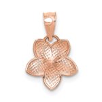 14K Rose Gold Polished Mini Plumeria Pendant - Image 3