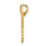 14K Brushed and  Diamond-cut Butterfly Pendant - Image 2