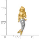 14K and White Rhodium Brushed Mermaid Chain Slide - Image 4