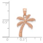 14K Rose Gold Polished Palm Tree Pendant - Image 4