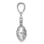 14K White Gold Polished 3-D Pineapple Pendant - Image 2