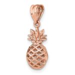14K Rose Gold Polished 3-D Pineapple Pendant - Image 4