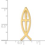 14K Polished Ichthus Cross Fish Chain Slide - Image 4