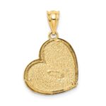 14K Two-tone Polished and Diamond-cut Hollow Heart Pendant - Image 3
