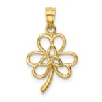 14K Polished Trinity Clover Pendant