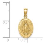 14K Polished Solid Miraculous Medal Oval Pendant - Image 4