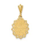14K Two-tone Polished Our Lady of Guadalupe Oval Pendant - Image 3