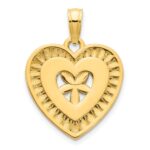 14k Fancy Floral Heart Pendant - Image 4