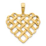 14k Fancy Woven Heart Pendant - Image 4