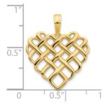 14k Fancy Woven Heart Pendant - Image 3