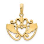 14k Fancy Claddagh Pendant - Image 4
