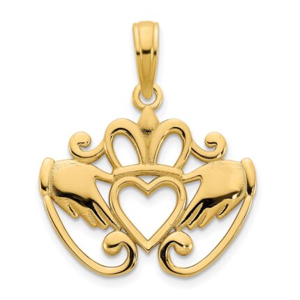 14k Fancy Claddagh Pendant