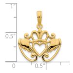 14k Fancy Claddagh Pendant - Image 3