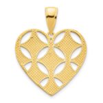 14k Fancy Cut-out Heart Pendant - Image 4
