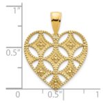 14k Fancy Cut-out Heart Pendant - Image 3
