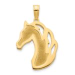 14k Sandblasted Horse Head Charm