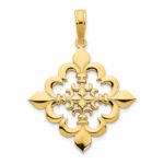 14k Fancy Fleur de Lis Pendant