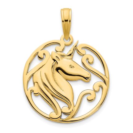 14k Unicorn Pendant