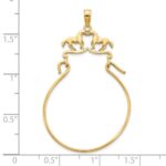 14k Two Horses Charm Holder Pendant - Image 2