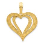 14k Fancy Two Hearts Pendant - Image 4