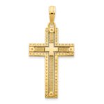14k Fancy Sandblasted Cross Pendant